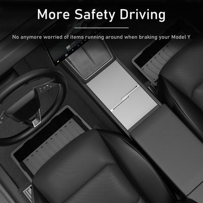 Ящик для хранения под сиденьем для Tesla Model Y Juniper 2025 Органайзеры для центральной консоли Контейнеры Сумка для заднего сиденья Поддон для мусора Аксессуары