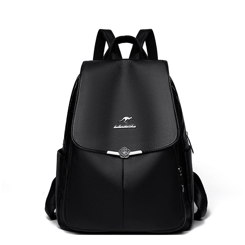 Atmospheric backpack women's new versatile casual Korean version large-capacity soft leather fashion travel women's bag