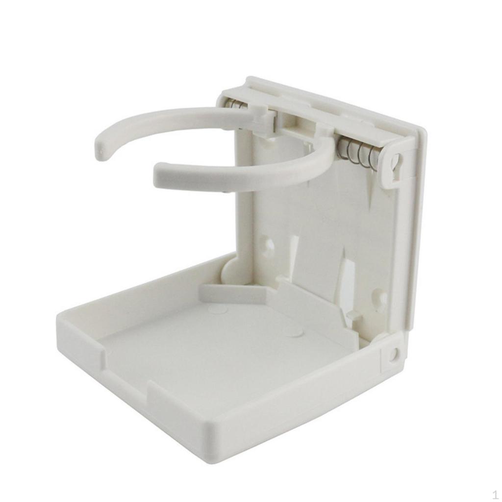 Car Cup Holder ScrewMount Foldable SpaceSaving for Drivers, Commuters, RV, Boat Black