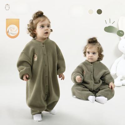 Baby Jumpsuit Spring and Autumn Style Oril Velvet Newborn Warm Outing Clothes Cartoon Baby Crawling Clothes