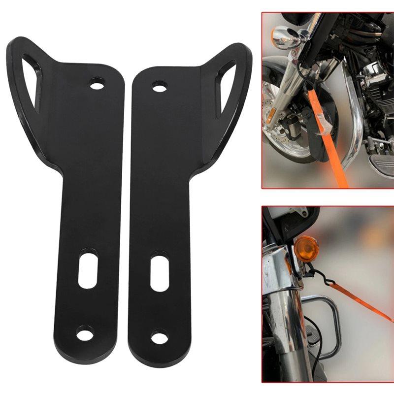 Bracket Kit Tie Down Front End Fork Black Fit For 1993-2026 Electra Glide