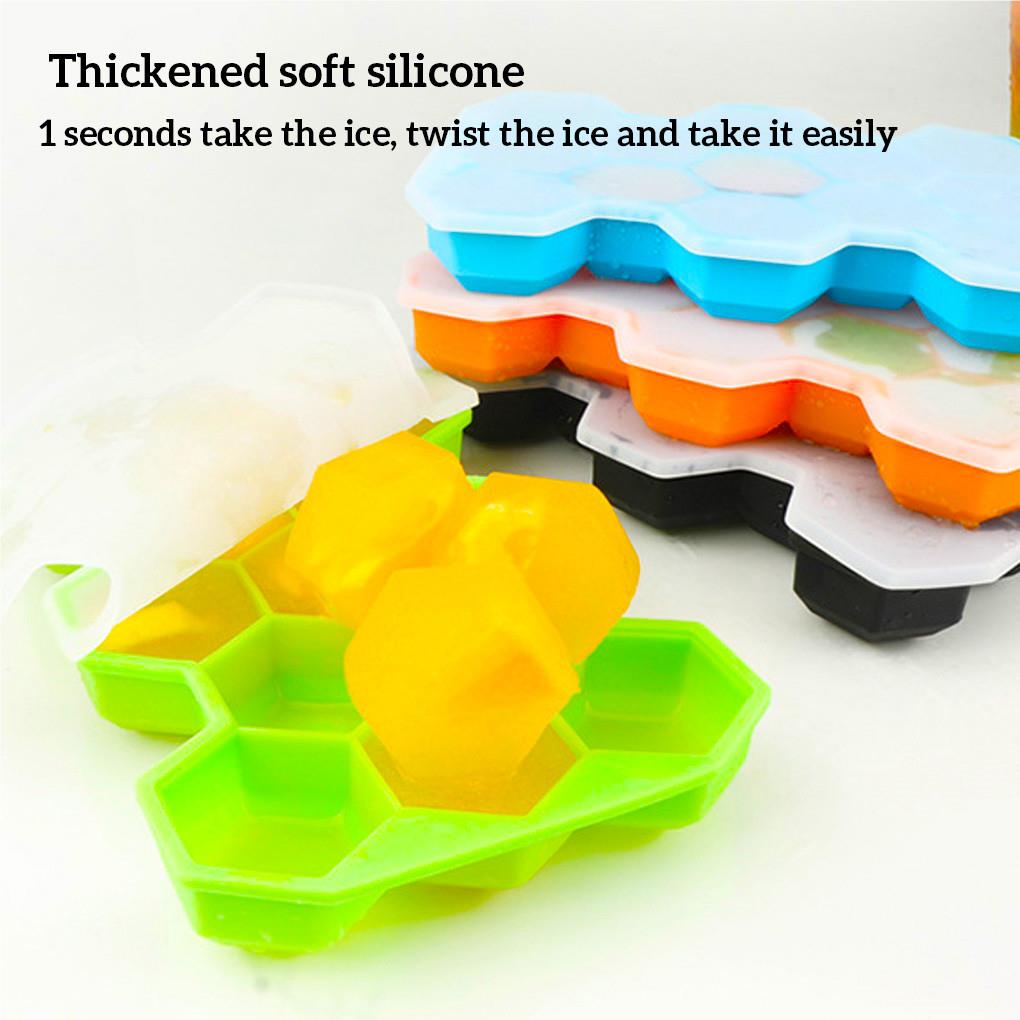 Silicone Ice Cube Tray 13 Cavity Mold with Lid DIY Shape Mould for Drinks Cocktails