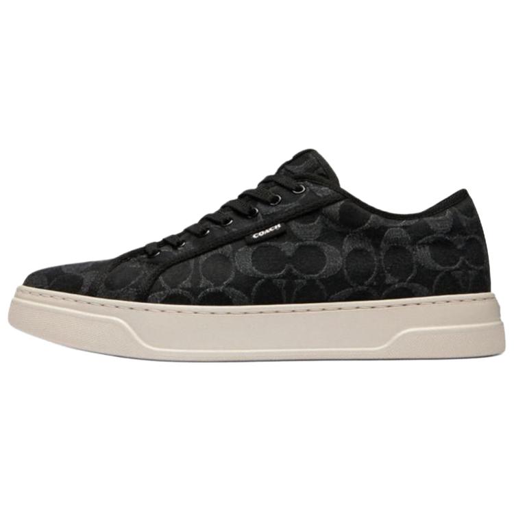 

Coach Denim Canvas Round Toe Lace-Up Low-Top Sneakers Men Sneakers Black CAP73-BLK 41-41.5