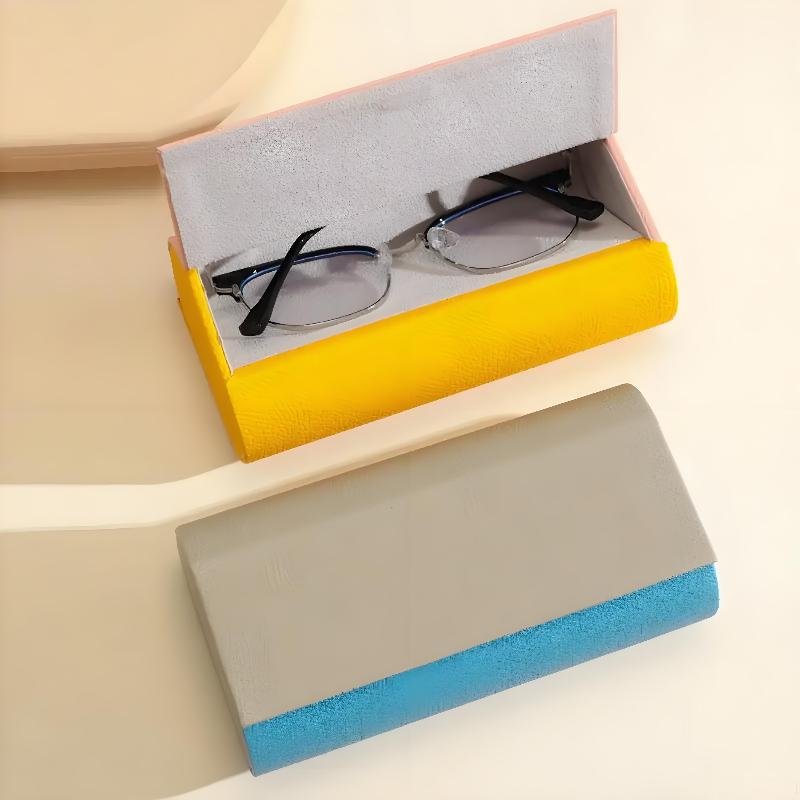 Portable Eyeglasses Protective Case Magnetic Buckle Flocking Inside Eyeglasses Sleeve Large Capacity Anti-Pressure