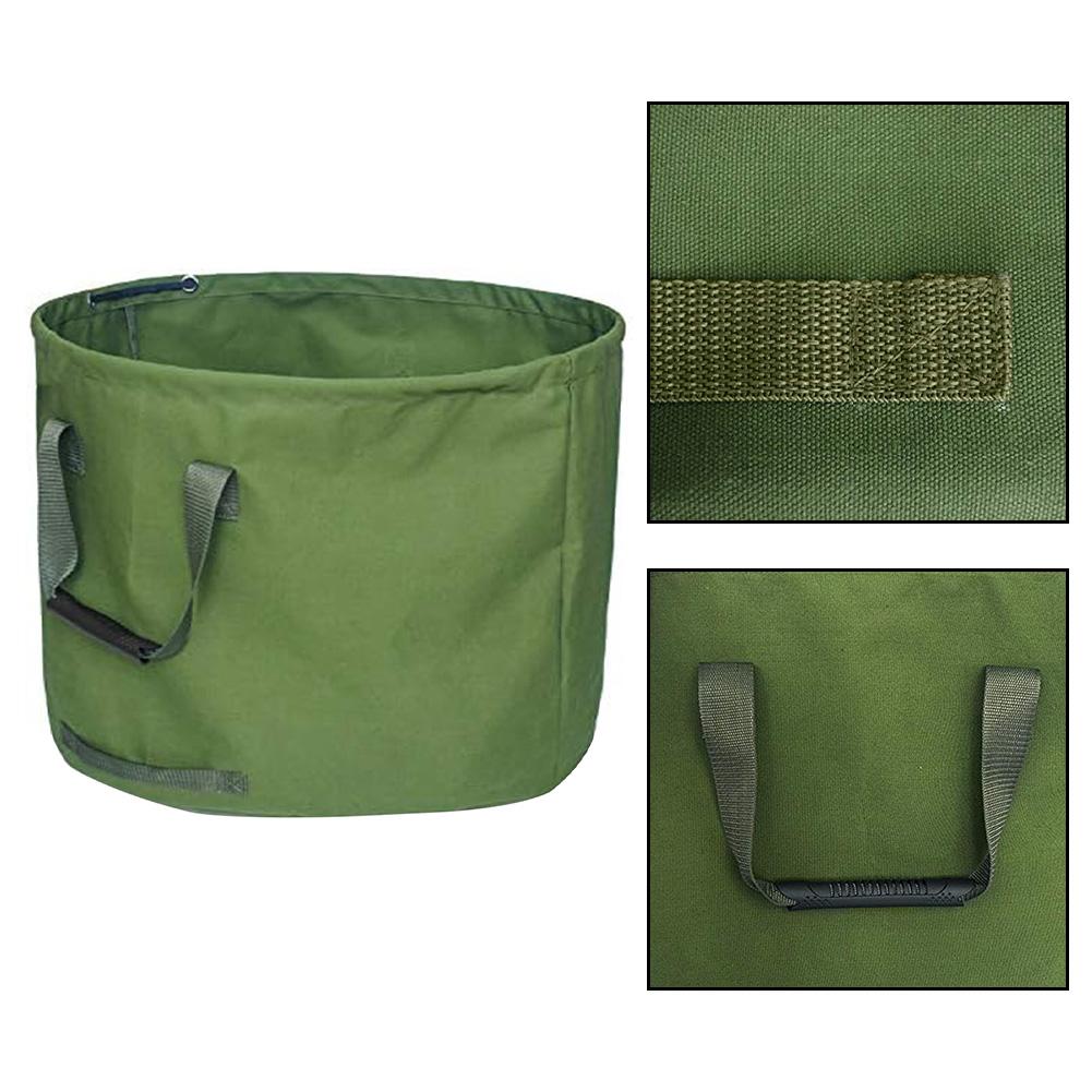 Multipurpose Waterproof Canvas Garden Storage Bag for Leaves Fruits and Vegetables with Reinforced Carrying Handles 56 by 46 cm