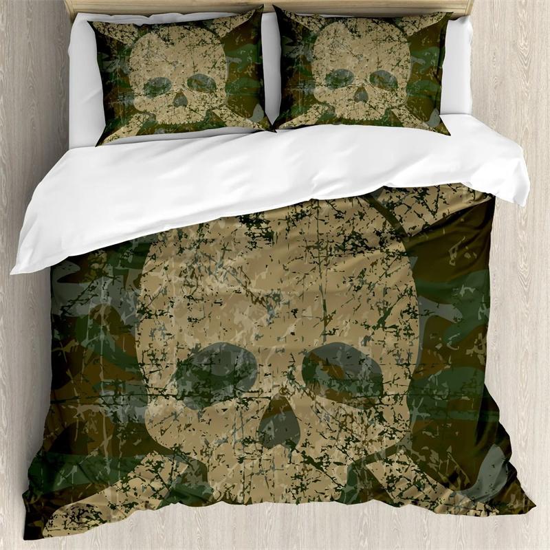 

Pirate Duvet Cover Shark Cove Tortuga Island Caribbean Waters Retro Jolly Roger Mustard Blue Bedding 135x200cm 2pcs