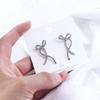 Drop Earrings Silver Color Korean Style Women Earrings Rhinestone Bow Ear Studs Zircon Bow Earrings
