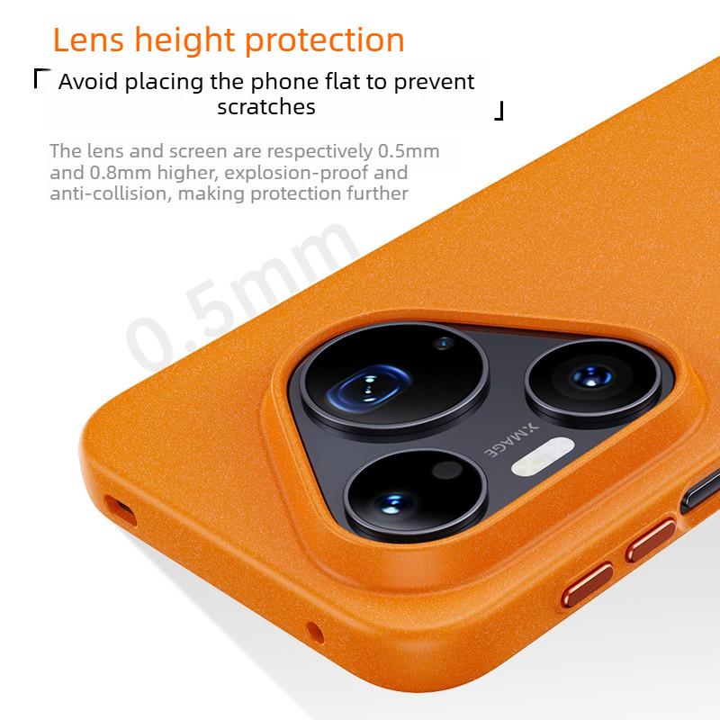 Plain Solid Color Style Grain Rock Sand Texture Case For Huawei Pura 90 ProMax For MagSafe Charge Anti-Drop Dirt-resistant Shell