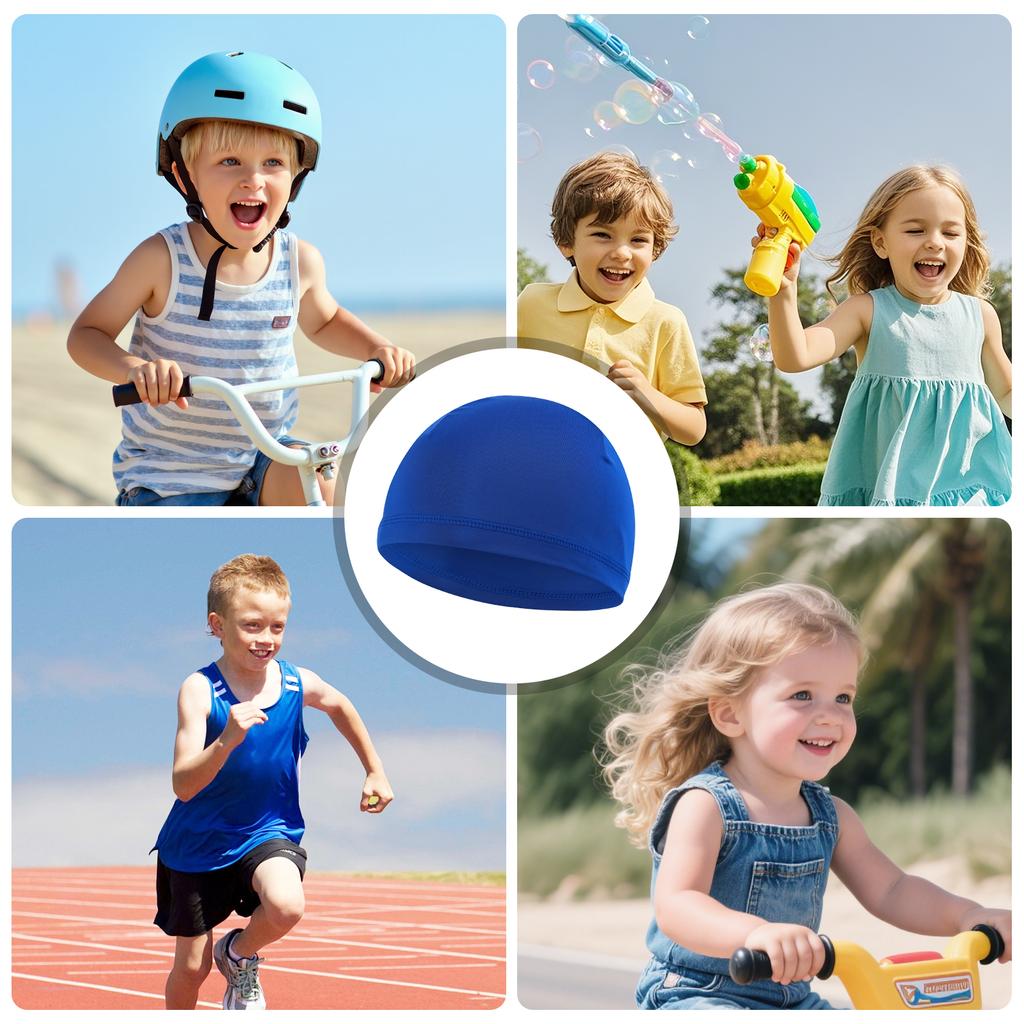 3Pcs Light Weight Breathable Bike Helmet Liners Kids Elastic Cycling Hat Football Sports Wicking Hat Cycling Accessories
