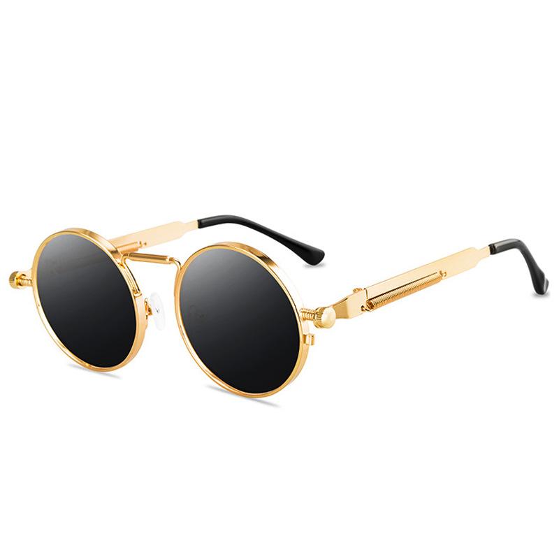 Metal Vintage Punk Style Sunglasses Men Retro Round Y2K Cyberpunk Women Sun Glasses Fashion Eyewear Gafas Sol Mujer UV400