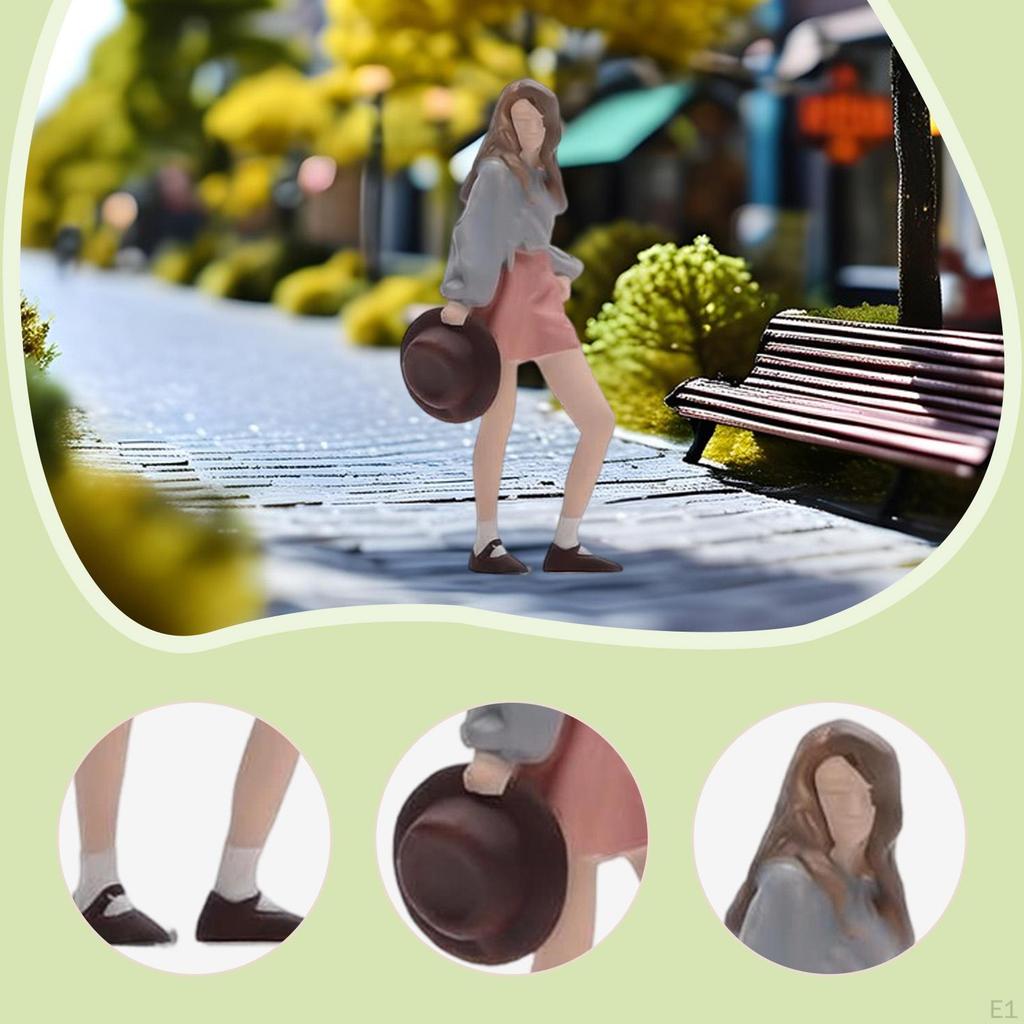 1:64 Girl Model Figure Tiny People Movie Props Pose Scene Character Handpainted DIY