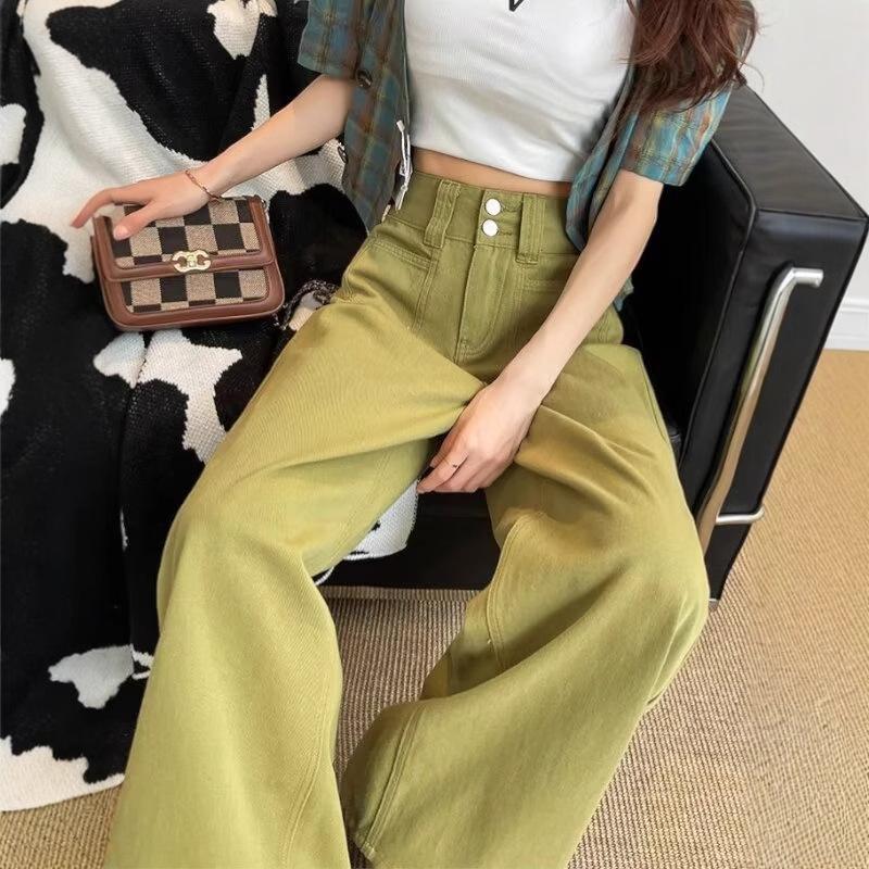 2024 Women's Trendy Wide-Leg Jeans - Loose, Slimming, Straight-Leg Design for Spring & Autumn