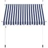 Manual Retractable Awning 250 Cm Blue White Striped