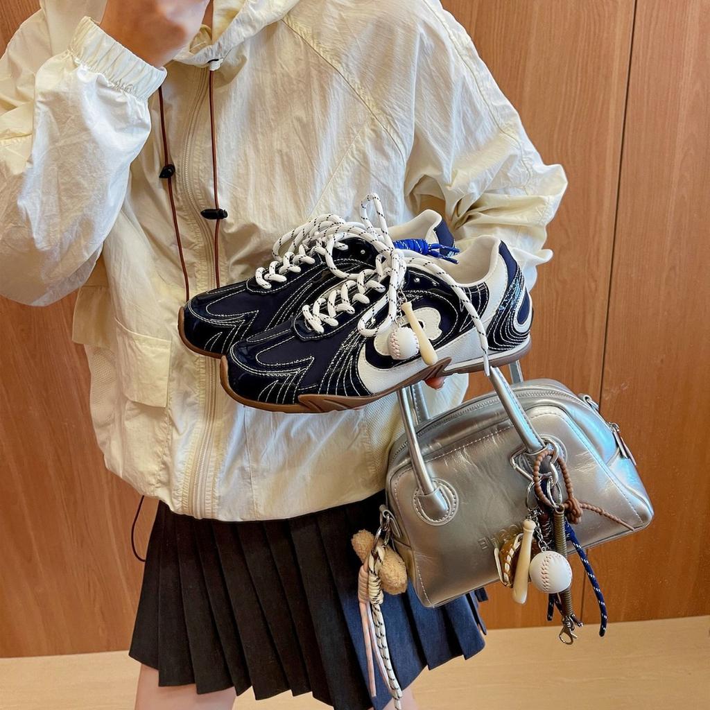 Retro versatile baseball moral training shoes for women's 2025 spring and autumn new breathable thin-soled casual sports racing Forrest Gump shoes