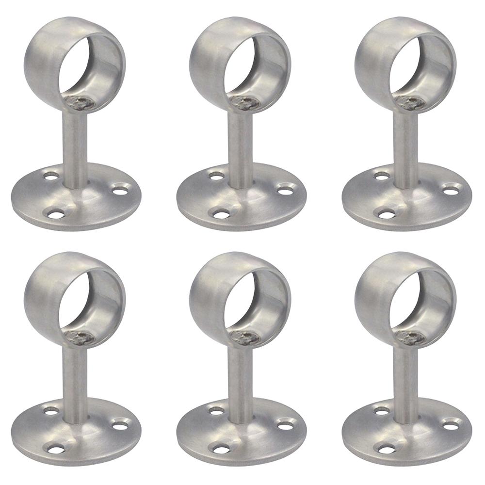 

Нержавеющая сталь 6 шт. 25 мм 1 дюйм Фланцевое седло Кронштейн Сверхпрочный Держатель для штор Мульти-крепление Шкаф Потолок Душ