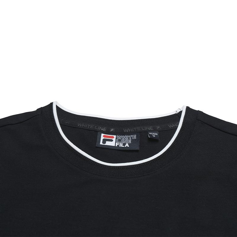 FILA White Simple Versatile Comfortable Fashion Short Sleeve Dress Women dresses Black F11W623307FBK