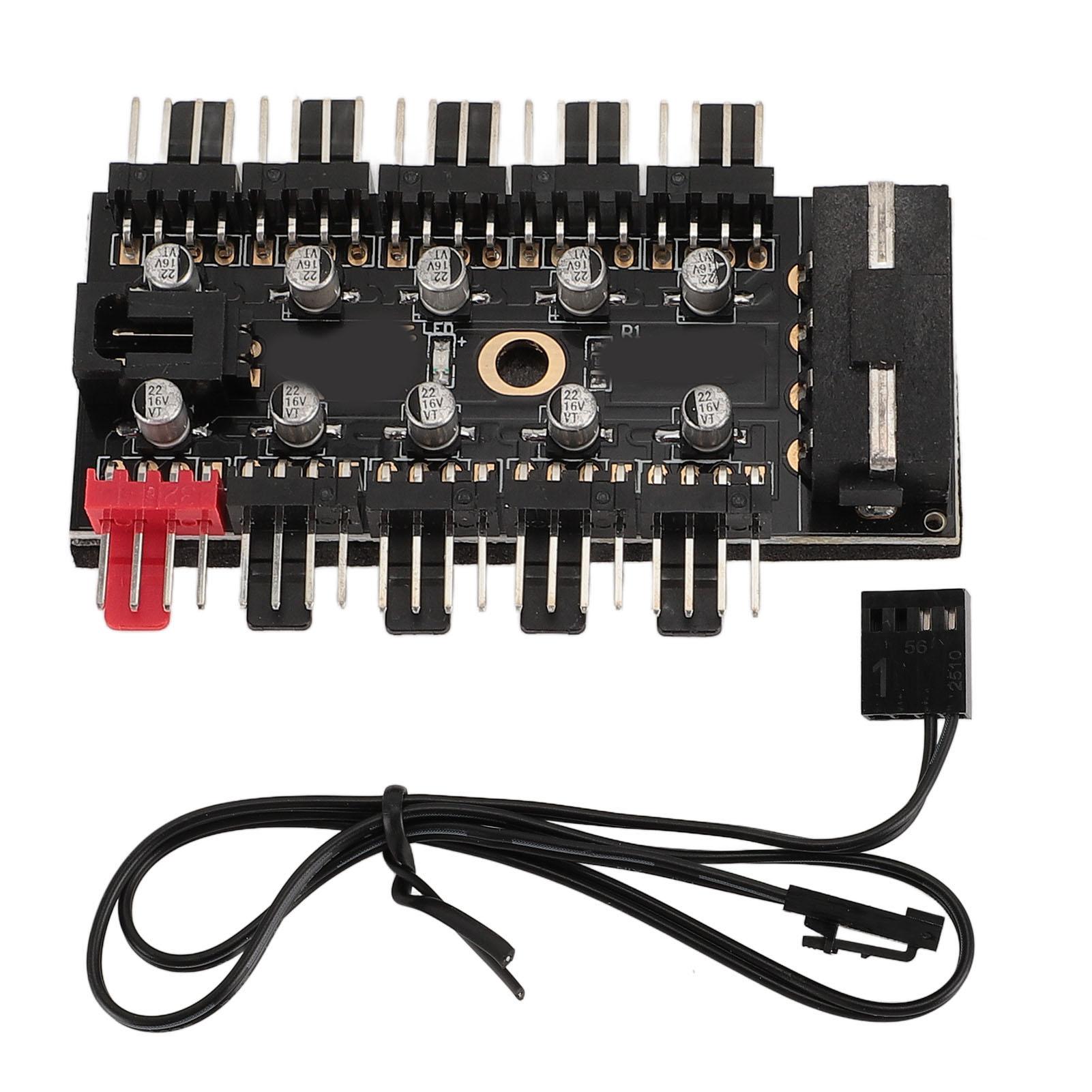 

PC Chassis Fan Hub 10 Port 12V 4 Pin Fan CPU Cooling Hub ШІМ-концентратор для материнської плати комп ютера Big 4P Power