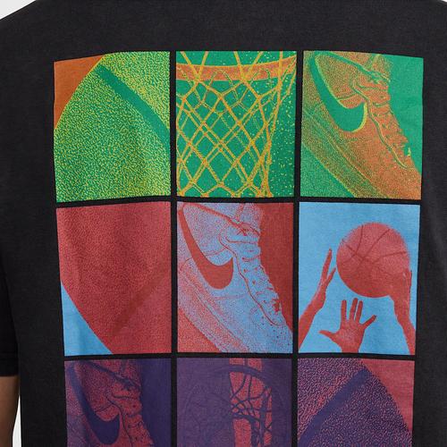 Nike Men's Black Crew Neck Comfortable Casual Printed Short-Sleeve T-Shirt