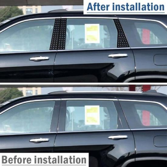 Car Side Window Glass Plllar Decor Cover Overlay For Jeep Grand Cherokee 2011-20