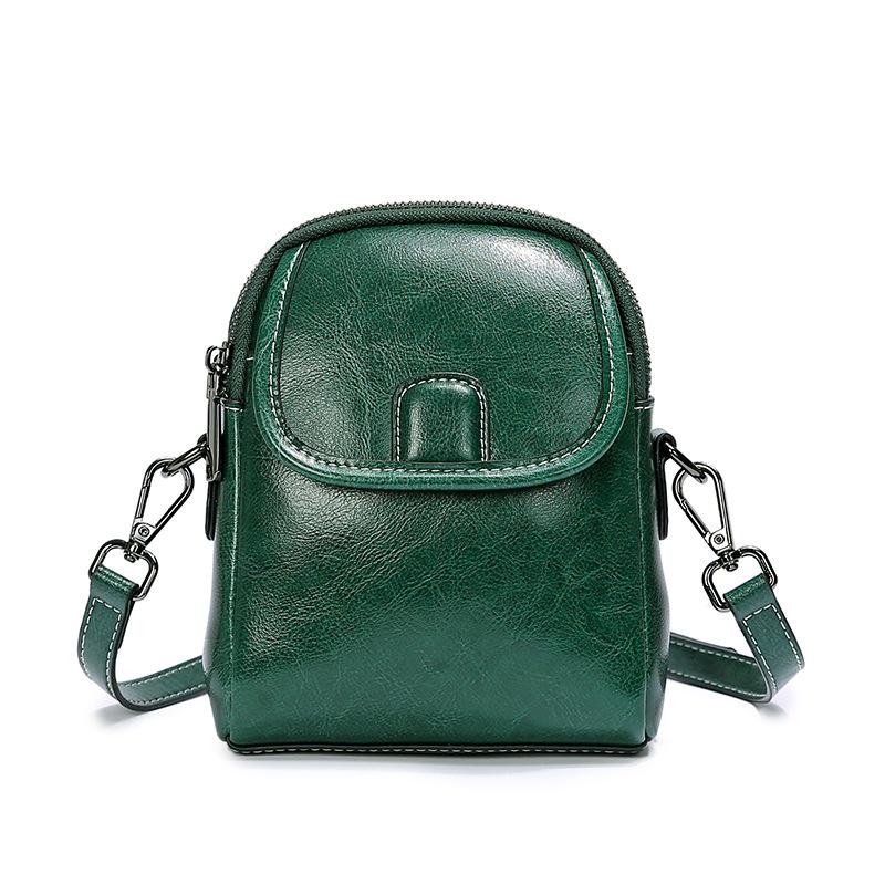 Women's Premium Waxed Leather Crossbody Bag - Lightweight Versatile Phe Pouch Shoulder Purse for Daily Use, Shopping & Travel