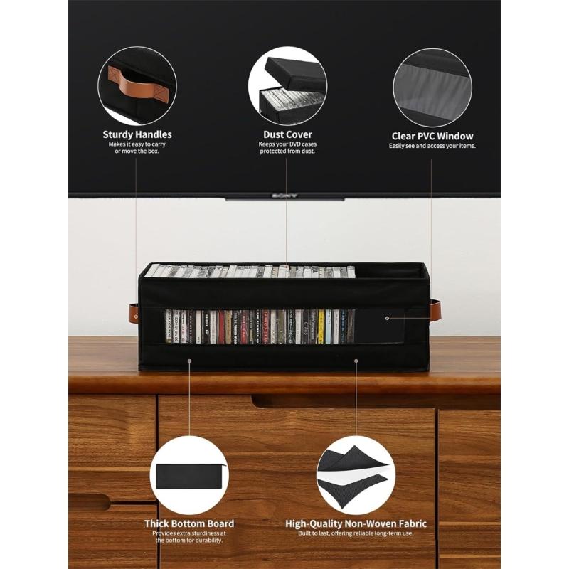 Style CDs Storage Box Featuring Transparents Window And Protective Sleeve Holder For Organization