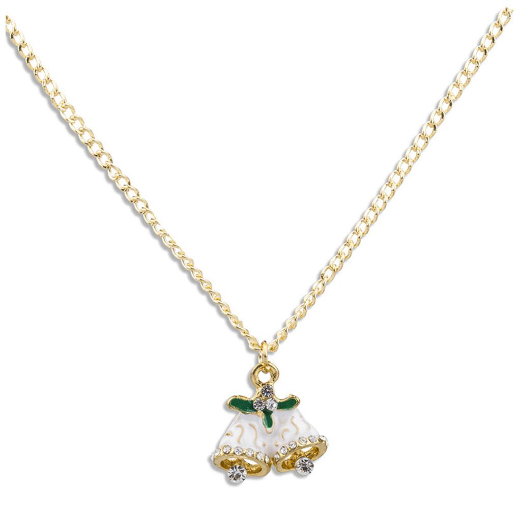 Women Girl Christmas Necklace Earring Set Alloy Plating Neck Chains Dangle Ear Loop Jewelry Gifts
