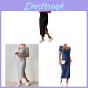 Summer Dress Women Satin Fabric Bodycon Open Slit Casual Elegant For Office Wear