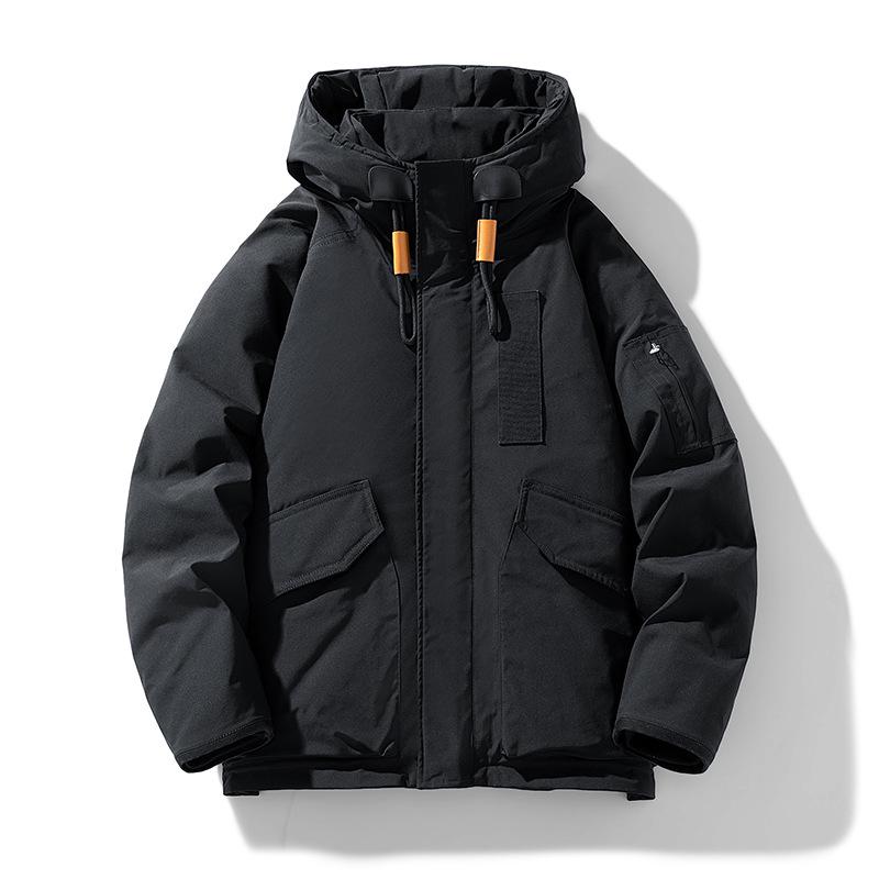 Men's Trendy Workwear Hooded Winter Down Jacket with Multi-Pockets