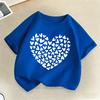Heart Graphic Print Children Tshirts Summer Casual Fashion Kawaii Girls Colorful Tops Kids ONeck Short Sleeve Tshirts