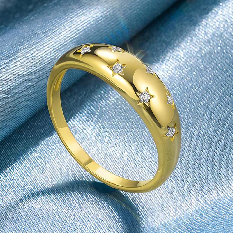 CopperStar Rings for Women Fashion Wedding Accessories Romantic Female Finger-rings Party Jewelry Fancy Gift