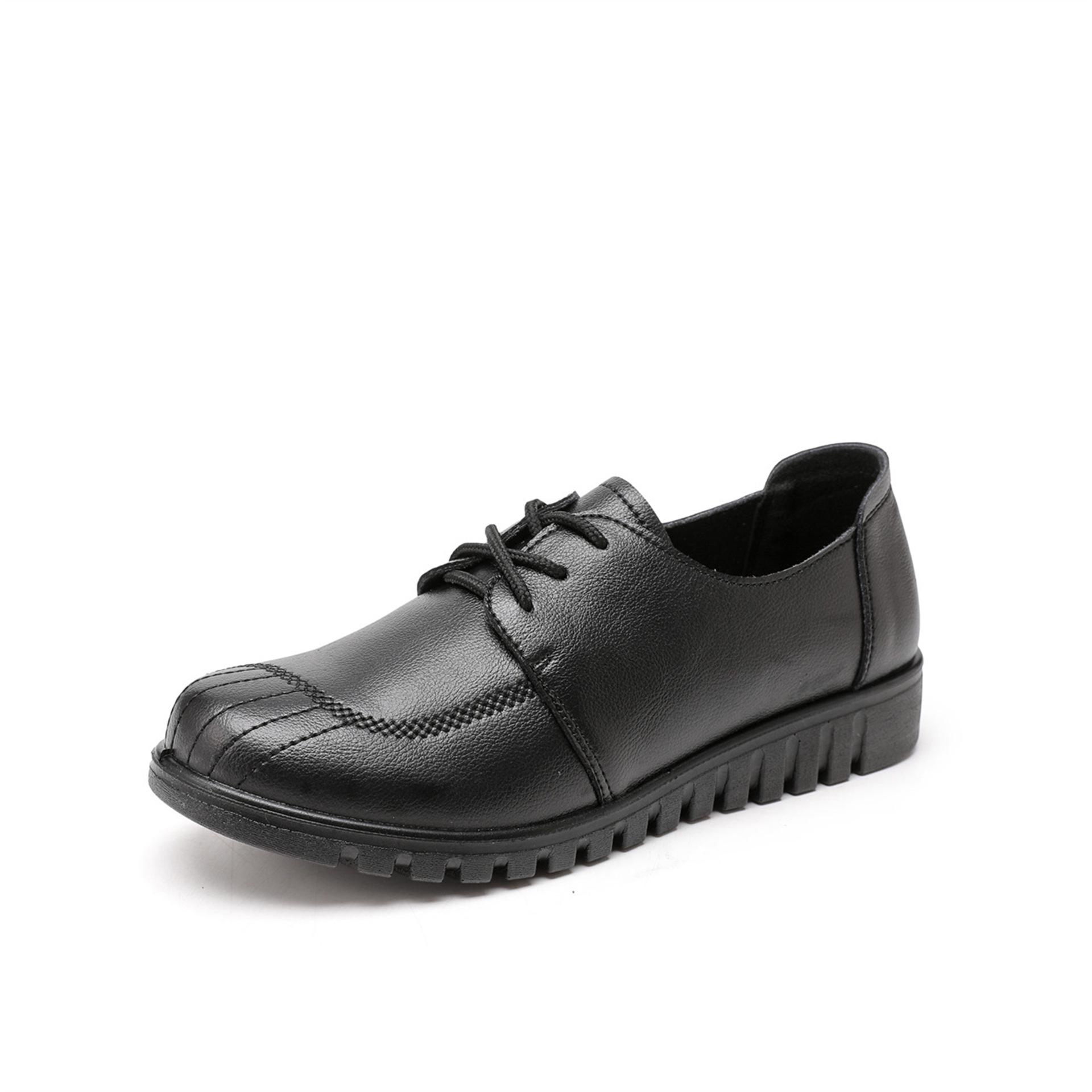 

Возврат/обмен невозможен: Женские туфли из натуральной кожи с мягкой подошвой, повседневные, на плоской подошве, для весны/осени 42 чёрный