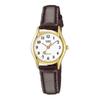 Casio Analoge Zeiger Serie 30 Meter wasserdicht Mode Quarz Lederarmband Damenuhr weißes Zifferblatt LTP-1094Q-7B5RDF