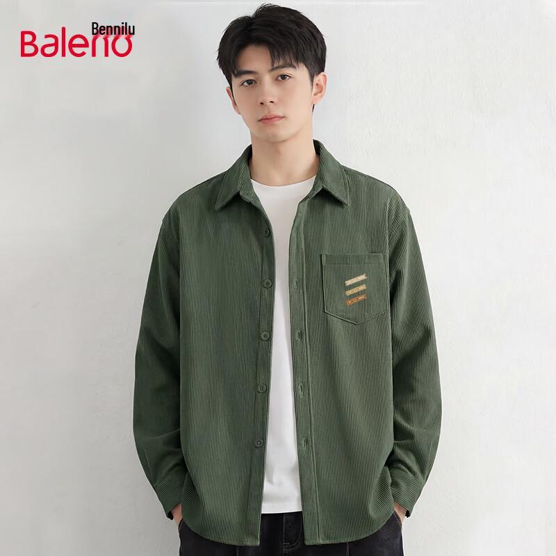 Baleno Men's Corduroy Long Sleeve Shirt