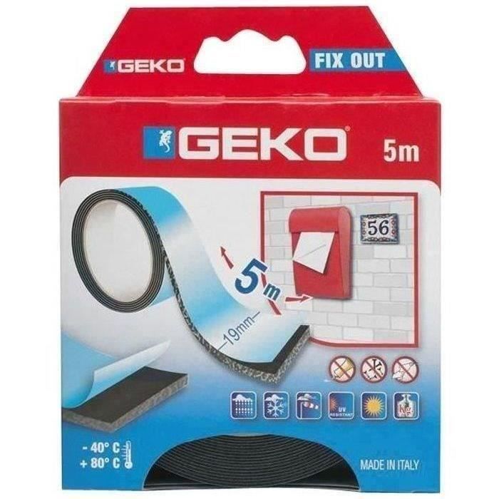 Adhésif Double Face - GEKO - 19 Mm X 5 M - Noir - Multi-usages - Brillant