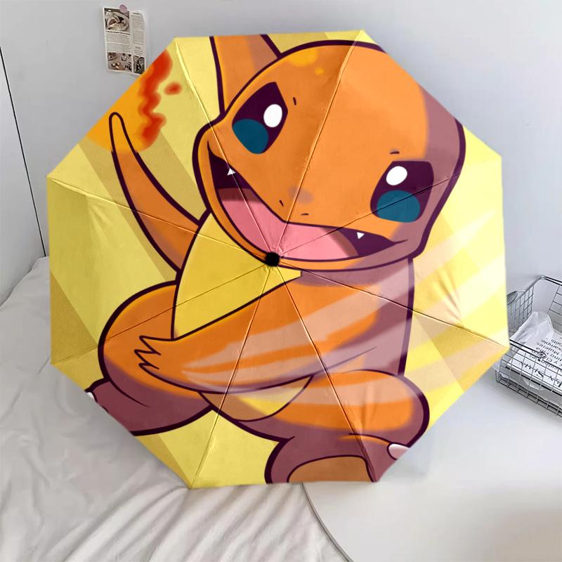 

Pokémon Charmander pattern, automatic folding umbrella, portable and foldable design, 8 ribs, a Christmas or birthday gift.