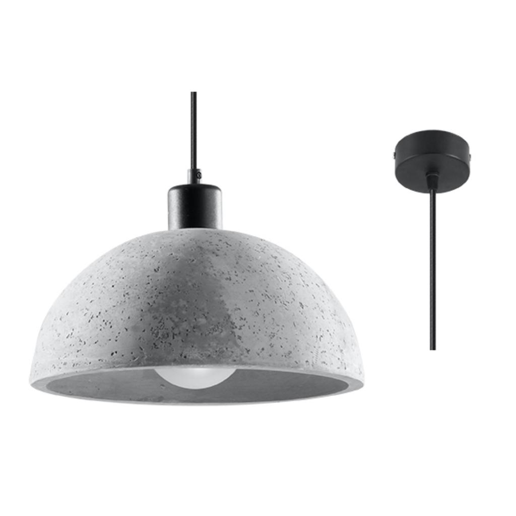 Lampa Wisząca Demino 1 E27 Szary Beton Lumilo 08.459.47