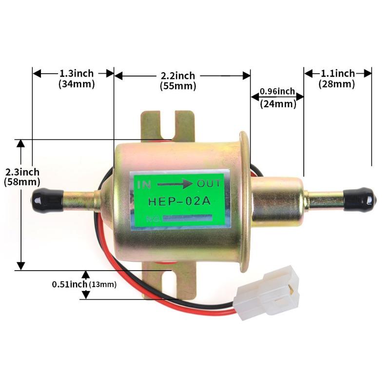 12V HEP-02A low pressure Universal diesel petrol electric fuel pump for Car Carburetor Motorcycle ATV HEP02 DW588