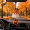 Hand Knitted Cartoon Animal Pendant Handmade Crochet Ghost Keychain, Cute Plush Charm for Bags Childlike Decorative Keys, Spooky Festive Ornament with