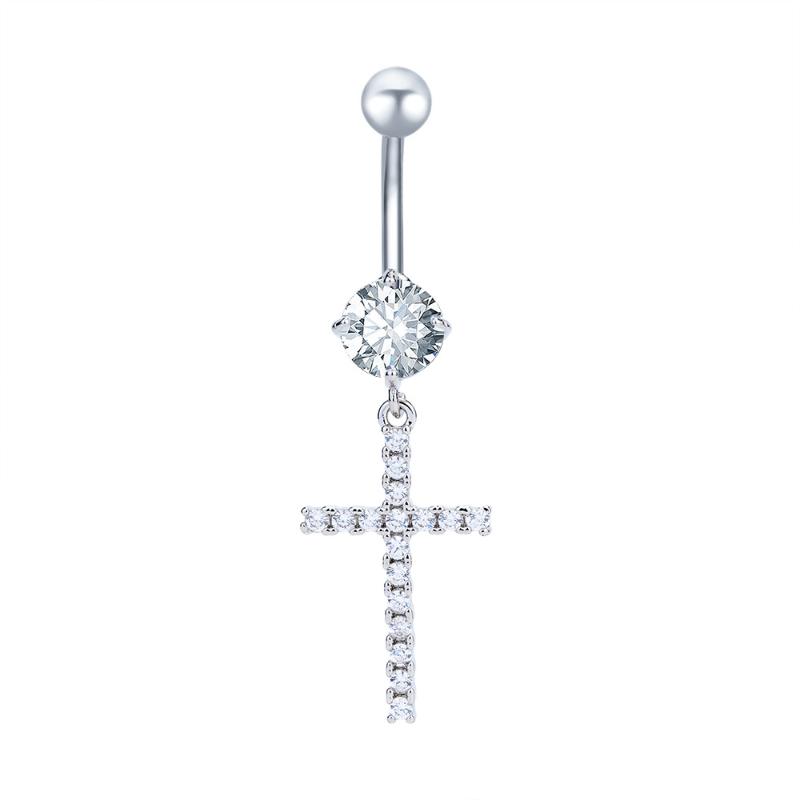 Minimalist Belly Button Ring Sparkling Cubic Zirconia Elegant Design Daily Wear A1