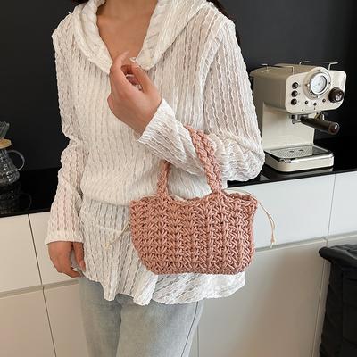 Niche Design Woven Bag Women's New Versatile Handbag Going Out Small Bag Bucket Bag