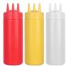 Squeeze Bottle Oil Storage Jar Condiment Dispenser 3-nozzles Sauce Bottle Cooking Tool Seasoning Accessories