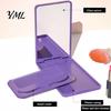 Travel Mirror with Comb Portable Folding Makeup Comb, Compact Cosmetic Mirror, Pocket Size & Hair Detangling for Women Girls Handheld