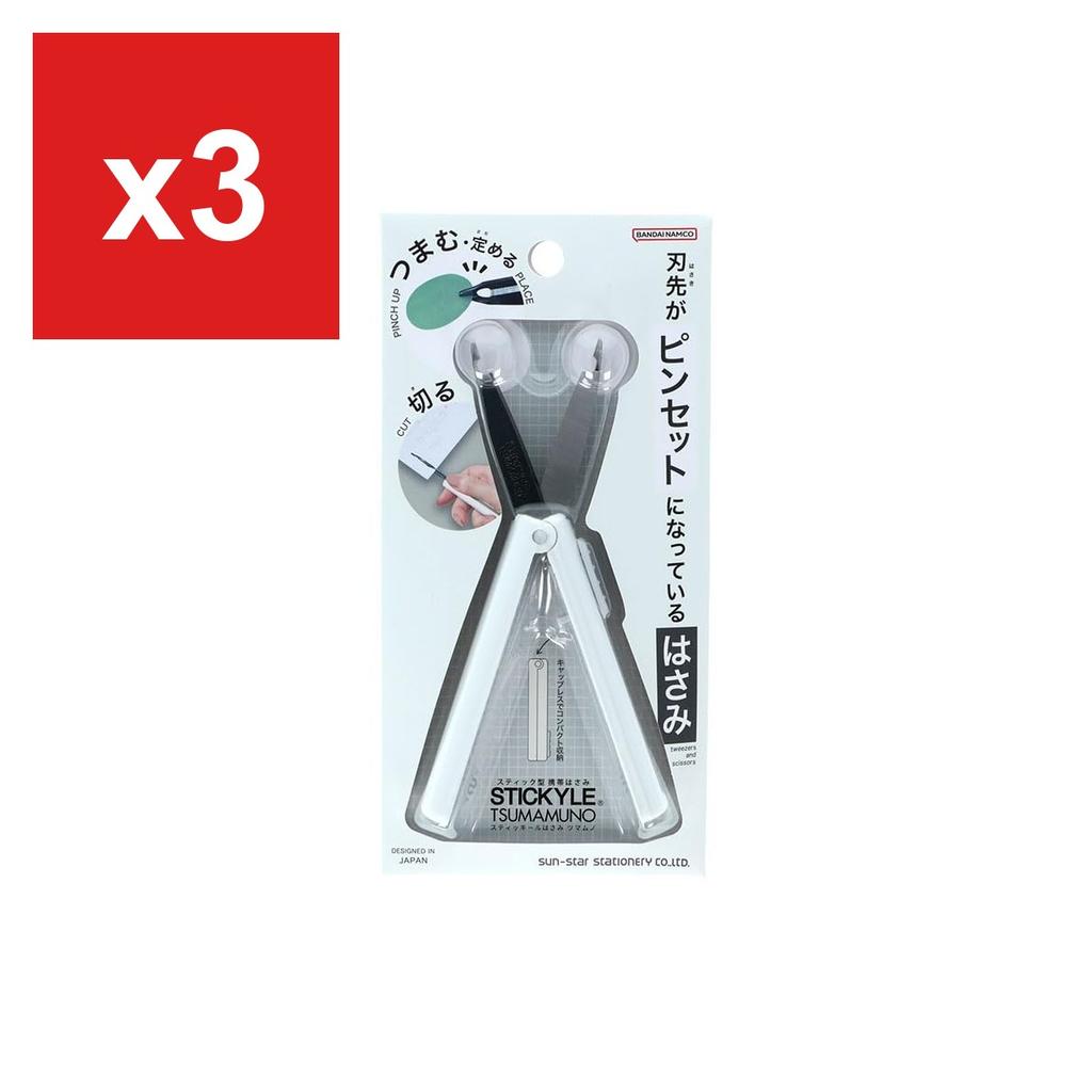 Sun-Star Stationery Stick Scissors/Tweezers, Stickeel Tsumamuno, White