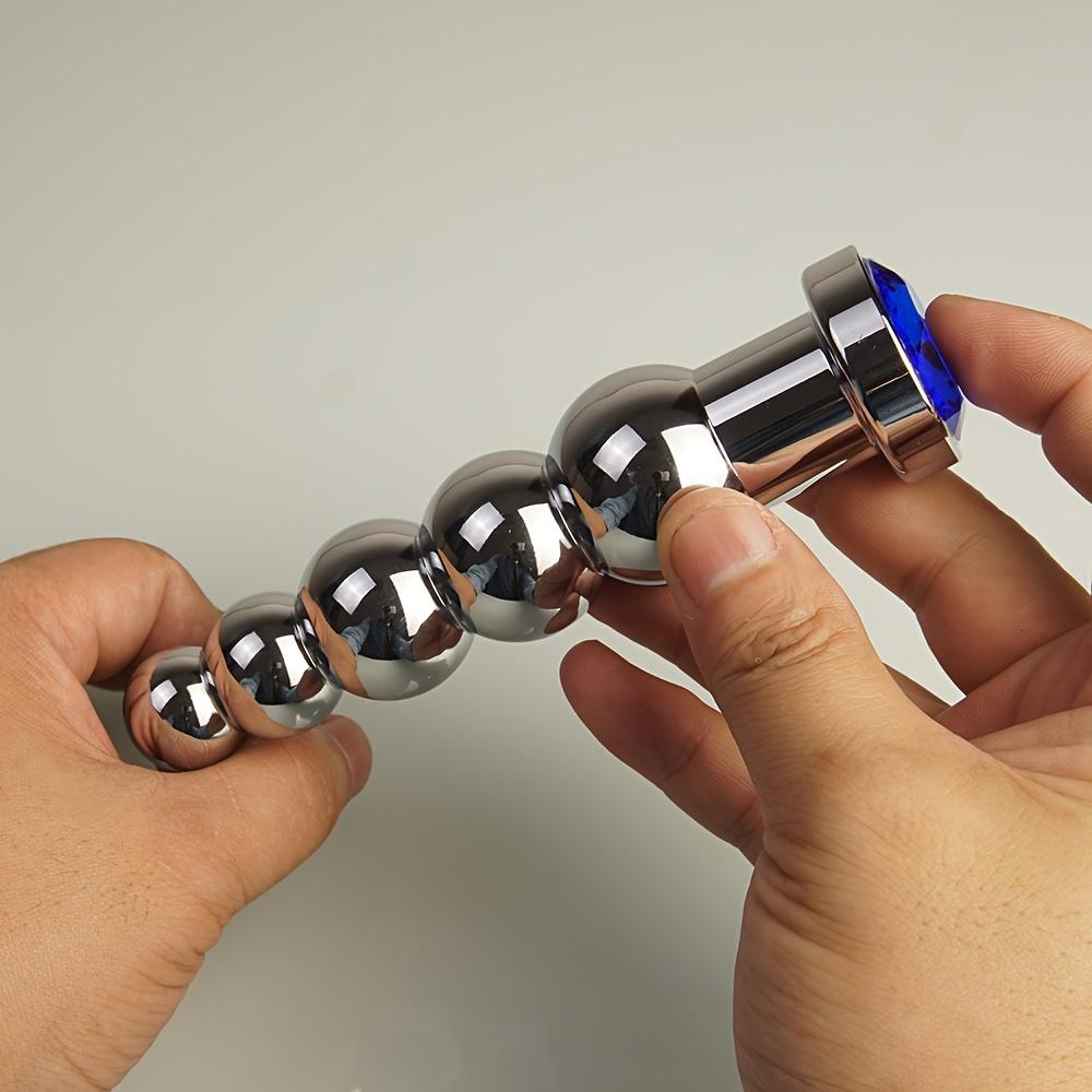 Heavy Jewel Anal Plug Metal Anal Beads Prostate Massager Butt Plug Stimulator BDSM Erotic Adult Products Sex Toys for Women Men