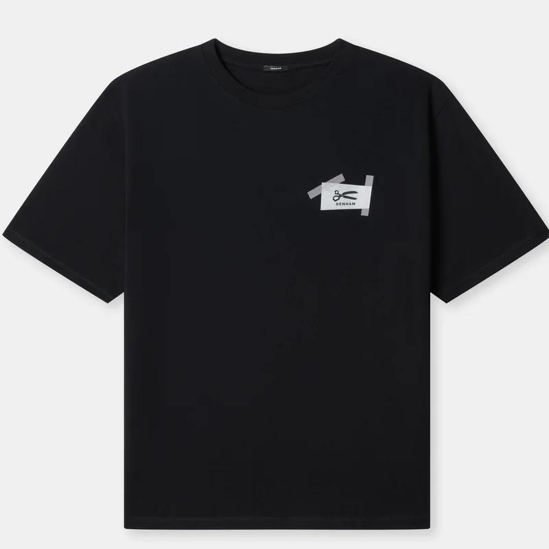 2024 Nowe Lato Nowy Nadruk DENHAM 100% Bawełna T-shirt Męski Klasyczna Moda Bawełniany Oversize Top Lato Harajuku O-Neck T-shirt