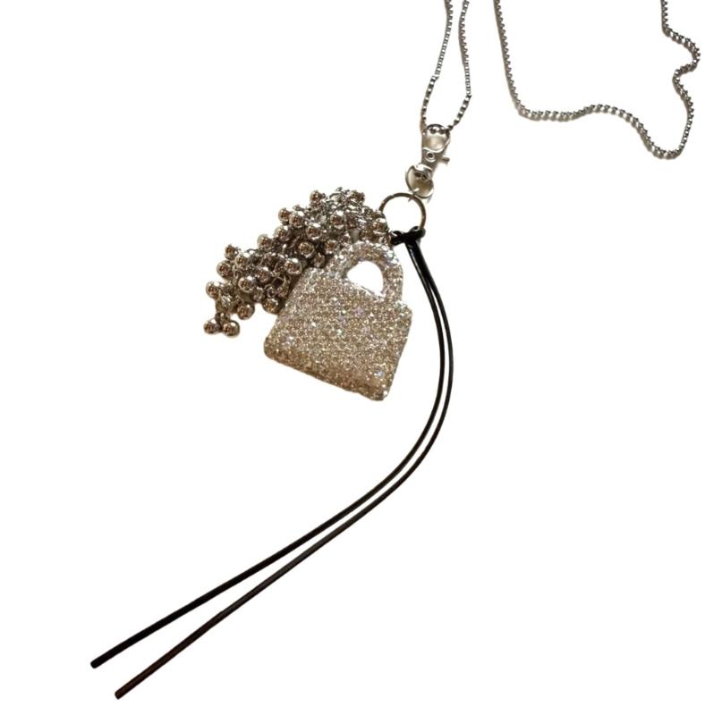 Подвеска-брелок для сумки Ожерелье Универсальное Украшение Подарок Ей Стильная Легкая Цепочка на Шею Ручная Работа Женский Аксессуар белый