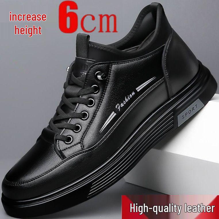 

Осенняя повседневная мужская обувь для скейтборда из натуральной кожи, Невидимое увеличение роста на 6 см, Модные и дышащие немецкие кроссовки 38