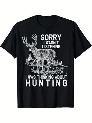 Funny Hunting T-Shirt - Deer Shirt Gift T-Shirt Summer Comfortable Casual Short Sleeve T-Shirt