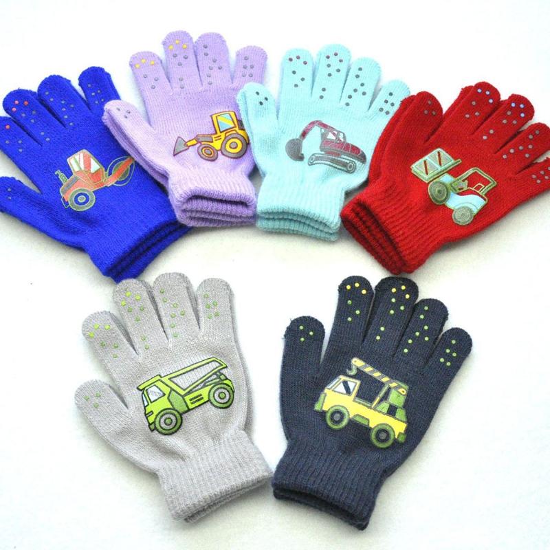 Outdoor Reiten Warme Handschuhe Weiche Elastische Gestrickte Vollfingerhandschuhe für Mädchen Jungen Süße Handschuhe in Bonbonfarben