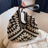 Autumn and Winter New Straw Woven Bag Women's Woven Bag Korean Contrasting Color Large-capacity Commuting Shoulder Armpit Handbag